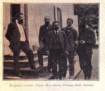 Мартинисты: слева Папюс, в центре Филипп, правее Седир